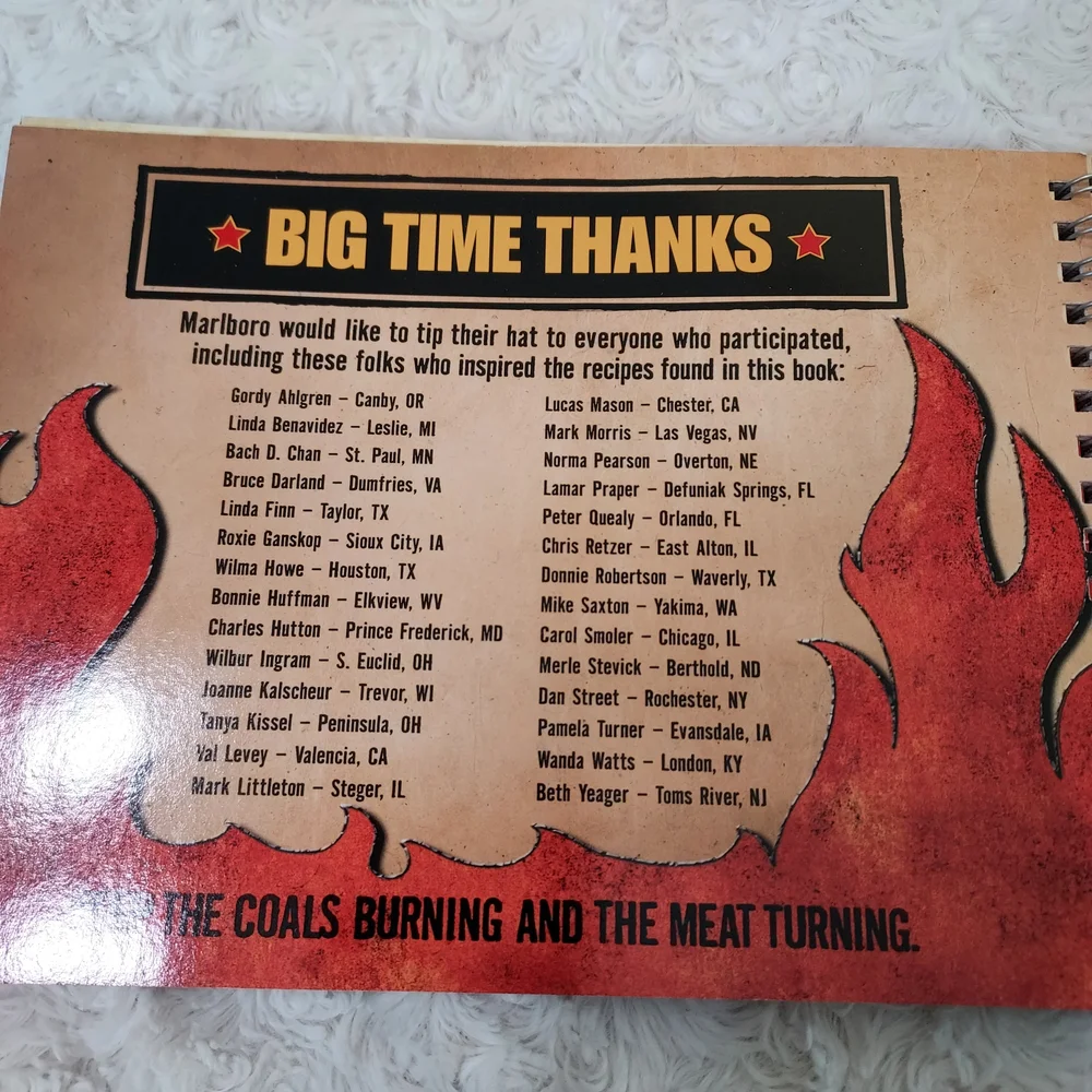 Marlboro Vintage 2004 Cook Like A Man Cookbook Grilling BBQ Cowboy Tobacciana